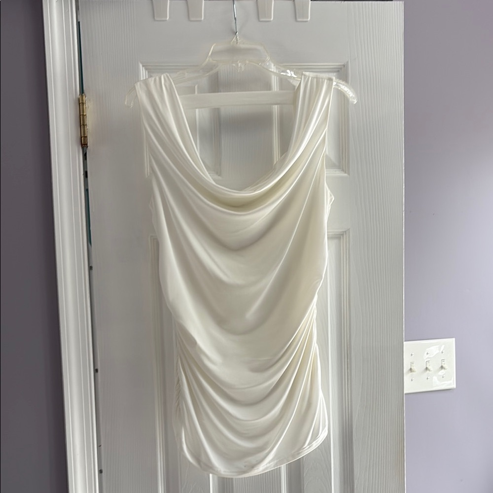 Cache White Draped Tank Top